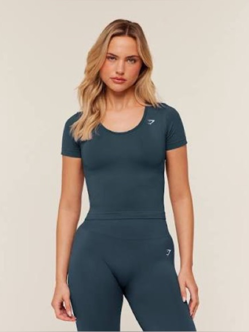 Seamless Scoop Neck Active Tee - Teal